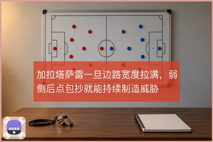 加拉塔萨雷一旦边路宽度拉满，弱侧后点包抄就能持续制造威胁